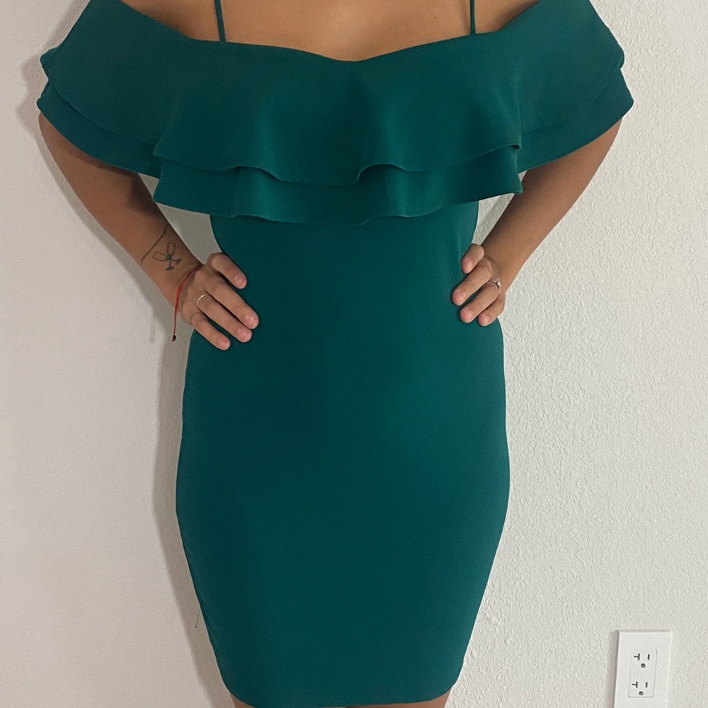 Dark green fitted dress